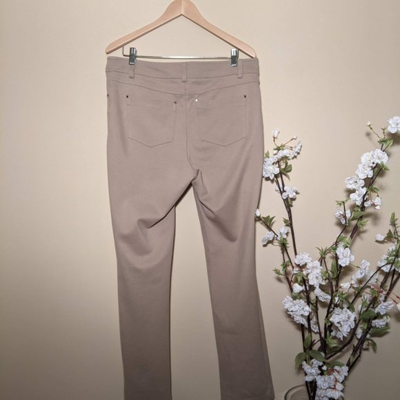 Trisisto Melanie Lyne Cream/Beige Stretch Straight Leg Full Length Pants Size 14 - Picture 3 of 13